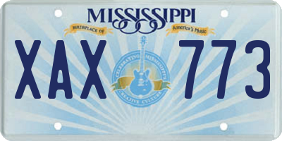 MS license plate XAX773