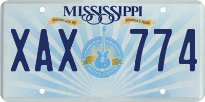 MS license plate XAX774