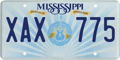 MS license plate XAX775