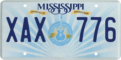 MS license plate XAX776