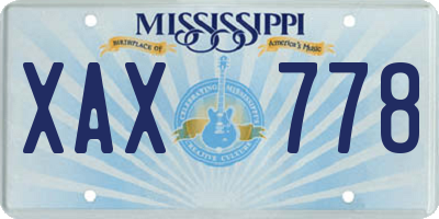 MS license plate XAX778