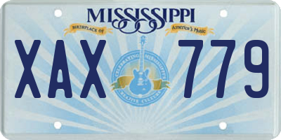 MS license plate XAX779