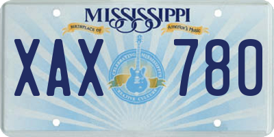 MS license plate XAX780