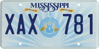 MS license plate XAX781