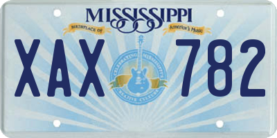 MS license plate XAX782