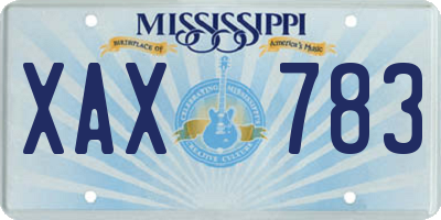MS license plate XAX783