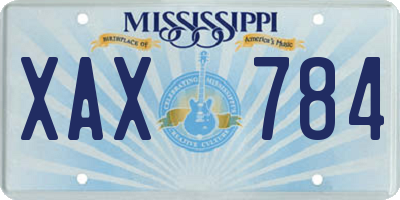 MS license plate XAX784