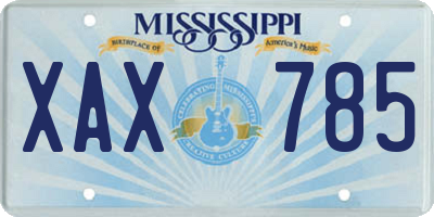 MS license plate XAX785