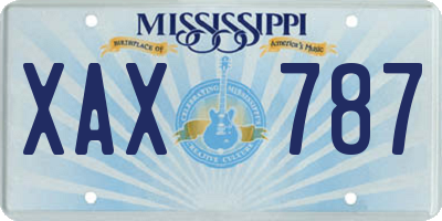 MS license plate XAX787