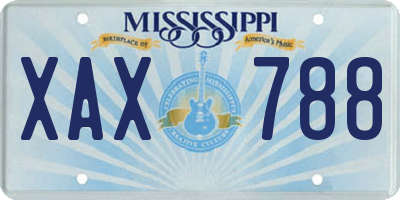 MS license plate XAX788