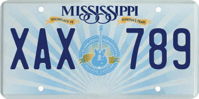 MS license plate XAX789