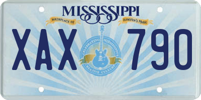 MS license plate XAX790