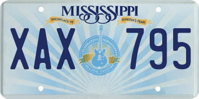 MS license plate XAX795