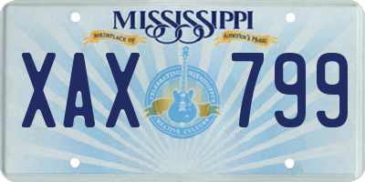 MS license plate XAX799