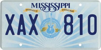 MS license plate XAX810