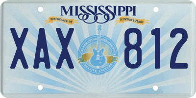 MS license plate XAX812
