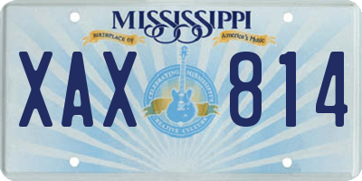MS license plate XAX814