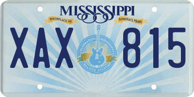 MS license plate XAX815