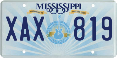 MS license plate XAX819