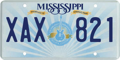MS license plate XAX821