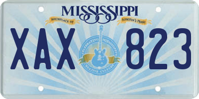 MS license plate XAX823