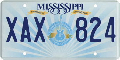 MS license plate XAX824
