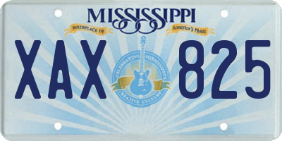 MS license plate XAX825