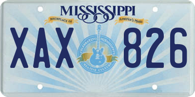 MS license plate XAX826