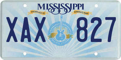 MS license plate XAX827