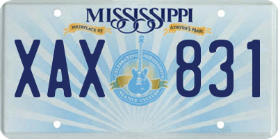 MS license plate XAX831