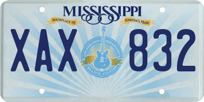 MS license plate XAX832