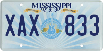 MS license plate XAX833