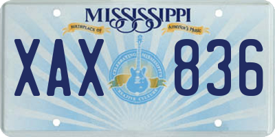 MS license plate XAX836