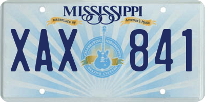 MS license plate XAX841
