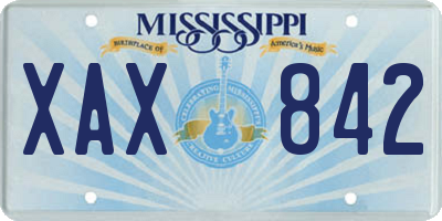 MS license plate XAX842