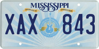 MS license plate XAX843