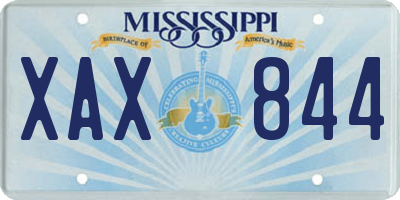 MS license plate XAX844