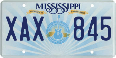 MS license plate XAX845