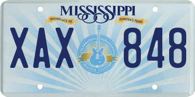 MS license plate XAX848