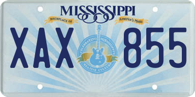 MS license plate XAX855