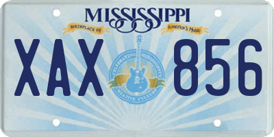 MS license plate XAX856