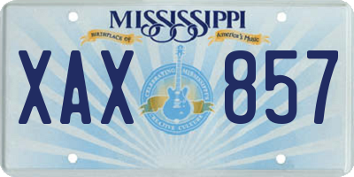 MS license plate XAX857