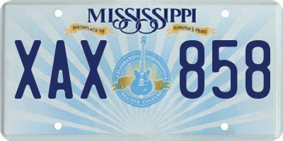 MS license plate XAX858
