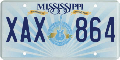 MS license plate XAX864
