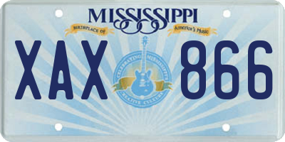 MS license plate XAX866