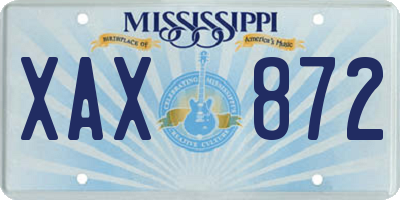 MS license plate XAX872