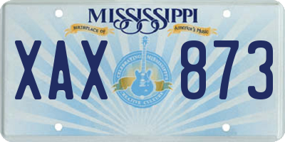 MS license plate XAX873