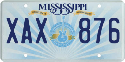 MS license plate XAX876