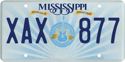 MS license plate XAX877