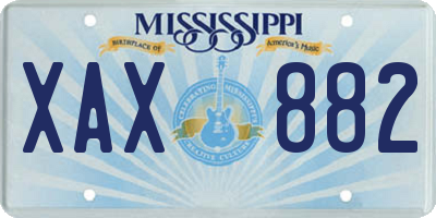 MS license plate XAX882